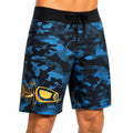 Herren Badehose Größe M aus Textil in Blau Schwarz mit Camouflage Muster und Kordelzug