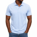 Herren Poloshirt Größe M aus Textil in Hellblau mit Kurzarm