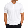 Herren Poloshirt L aus Textilgewebe Weiß kurzarm mit Polokragen