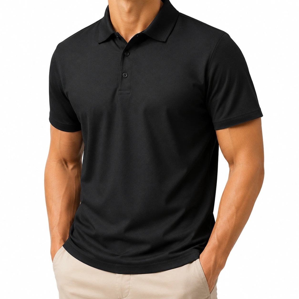 Herren Poloshirt XL Schwarz Kurzarm Freizeit