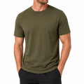 Herren T-Shirt Größe L olivgrün Kurzarm Rundhals Freizeit
