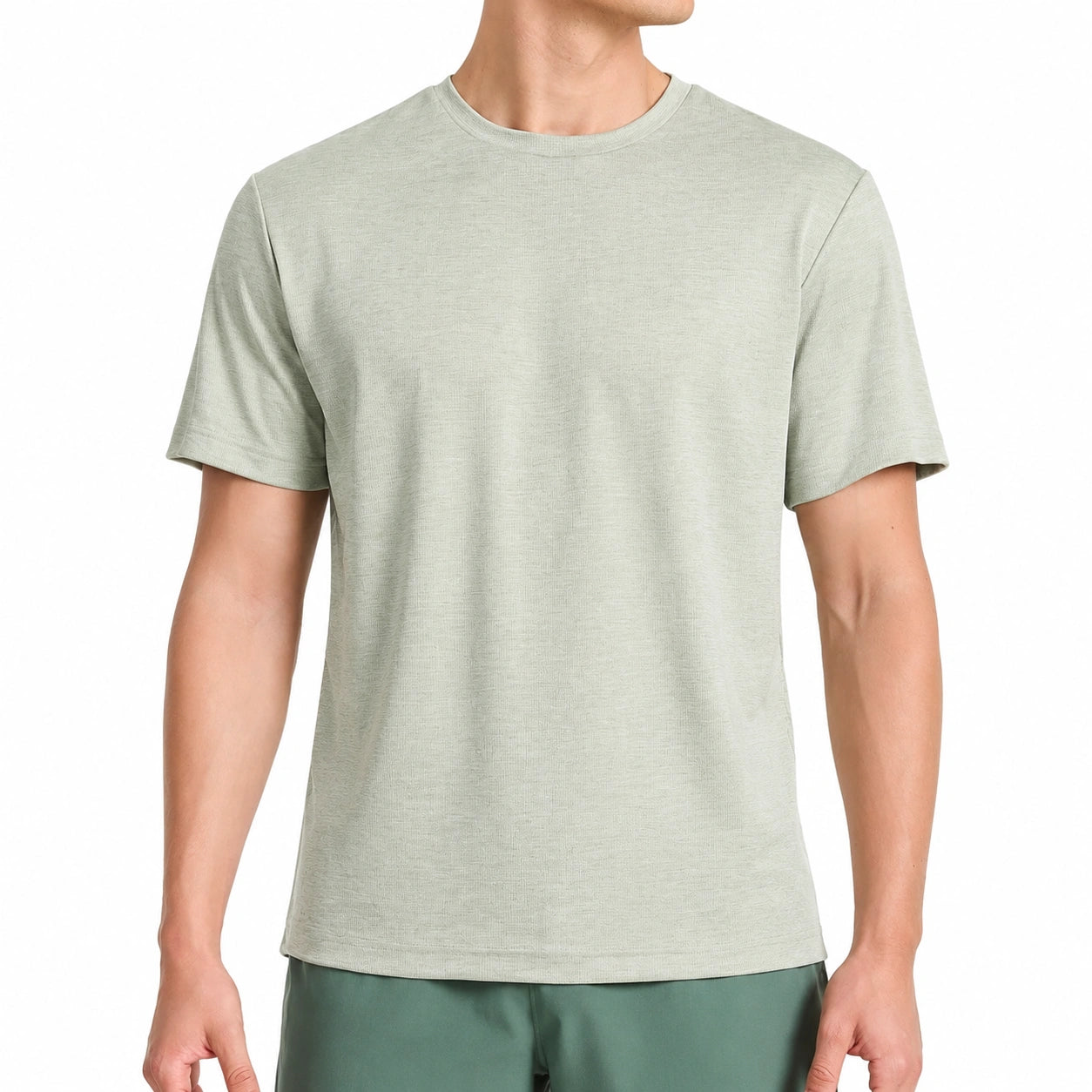 Herren T-Shirt XL Hellgrün Kurzarm Rundhals Schlicht