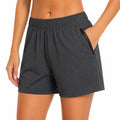 Damen Sportshorts Größe M aus Textil in Anthrazit mit Reißverschlusstasche