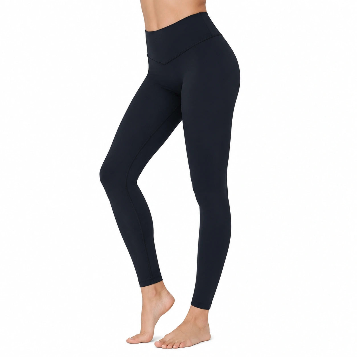Damen Leggings Größe S aus Stretchstoff in Schwarz mit hohem Bund für Sport und Freizeit
